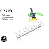 Tepi din inox folositi pentru a impiedica asezarea porumbeilor in zone nedorite(Lungime 1 m) CP 708